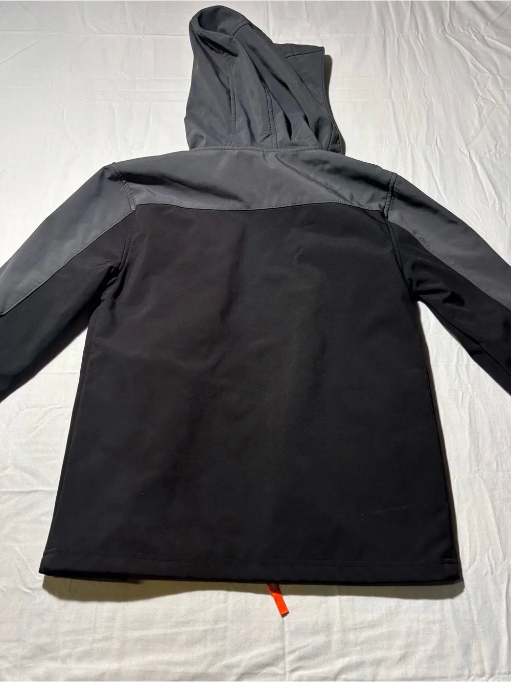 Boys Champion Venture Dry  Orange Fleece-Lined Rain Jacket with Gray Trim